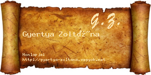 Gyertya Zoltána névjegykártya